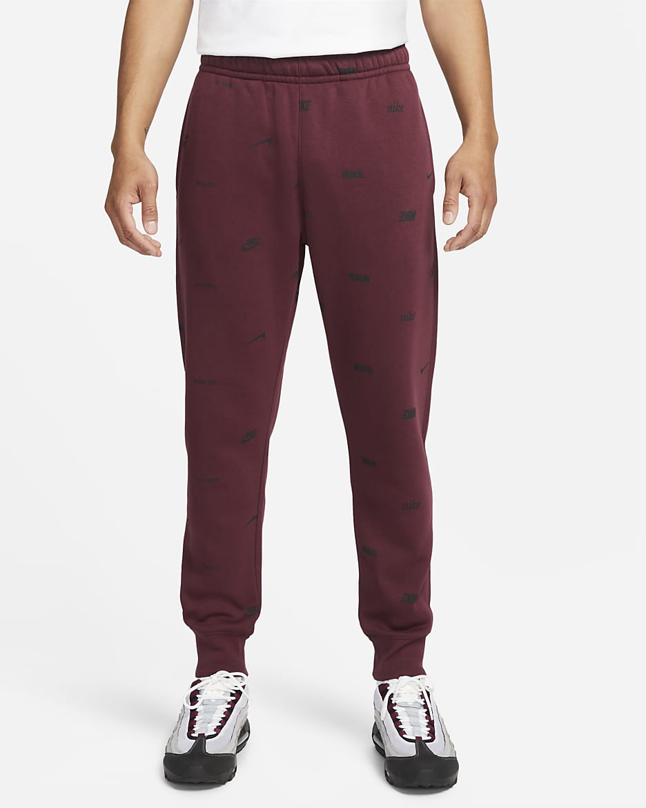 Nike Club Fleece Men s Brushed Back Allover Print Joggers. Nike